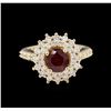 Image 2 : 1.62ct Ruby and Diamond Ring - 14KT Yellow Gold