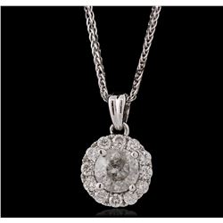 14KT White Gold 0.93ctw Diamond Pendant With Chain