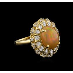 2.75ct Opal and Diamond Ring - 14KT Yellow Gold