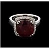 Image 2 : 5.16ct Ruby and Diamond Ring - 14KT White Gold