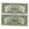 Image 2 : 1953 $5 Silver Certificate Currency Lot of 2