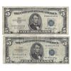 Image 1 : 1953 $5 Silver Certificate Currency Lot of 2