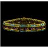 Image 1 : 25.29ctw Multi Gemstone Bracelet - 10KT Yellow Gold