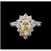 Image 1 : 1.60ctw Light Yellow Diamond Ring - 14KT Two-Tone Gold