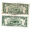 Image 2 : 1953 $5 Silver Certificate Currency Lot of 2