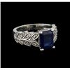 Image 1 : 3.01ct Sapphire and Diamond Ring - 14KT White Gold