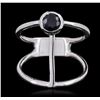 Image 2 : 14KT White Gold 0.55ct Sapphire Ring