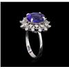 Image 4 : 3.57ct Tanzanite and Diamond Ring - 14KT White Gold