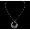 Image 2 : 14KT White Gold 3.14ctw Diamond Pendant With Chain