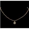 Image 2 : 0.38ctw Diamond Flower Pendant - 14KT Tri-Tone Gold