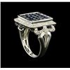 Image 4 : 3.00ctw Blue Sapphire and Diamond Ring - 14KT White Gold
