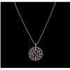 Image 2 : 1.36ctw Diamond Pendant With Chain - 14KT Rose Gold