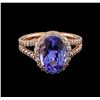 Image 2 : 4.01ct Tanzanite and Diamond Ring - 14KT Rose Gold