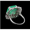 Image 3 : GIA Cert 9.65ct Emerald and Diamond Ring - 14KT White Gold