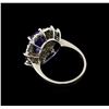 Image 3 : 3.96ct Tanzanite and Diamond Ring - 14KT White Gold