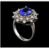 Image 4 : 3.96ct Tanzanite and Diamond Ring - 14KT White Gold