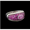 Image 1 : 1.64ctw Pink Sapphire and Diamond Ring - 10KT White Gold