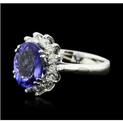 14KT White Gold 5.19ct Tanzanite and Diamond Ring