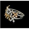 Image 1 : 18KT Tri-Color Gold 0.53ctw Diamond Ring