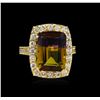 Image 2 : 7.83ct Ametrine and Diamond Ring - 14KT Yellow Gold