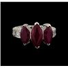 Image 2 : 3.08ctw Ruby and Diamond Ring - 18KT White Gold