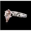 Image 1 : 14KT White Gold 2.63ct Morganite and Diamond Ring
