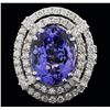 Image 1 : 14KT White Gold 6.01ct Tanzanite and Diamond Ring