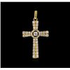 Image 1 : 0.62ctw Diamond Cross Pendant - 14KT Yellow Gold