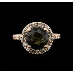 3.20ct Tourmaline and Diamond Ring - 14KT Rose Gold