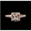 Image 1 : 1.00ct Morganite and Diamond Ring - 14KT Rose Gold