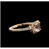 Image 2 : 1.00ct Morganite and Diamond Ring - 14KT Rose Gold