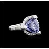 Image 1 : 14KT White Gold 6.78ct Tanzanite and Diamond Ring