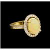 Image 1 : 2.94ct Opal and Diamond Ring - 14KT Yellow Gold