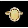 Image 2 : 2.94ct Opal and Diamond Ring - 14KT Yellow Gold