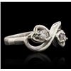Image 1 : 14KT White Gold 0.27ctw Diamond Ring