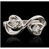 Image 2 : 14KT White Gold 0.27ctw Diamond Ring