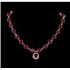 Image 1 : 72.00ctw ruby and Diamond Necklace - 14KT Yellow Gold