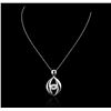 Image 2 : 14KT White Gold 1.40ctw Diamond Pendant With Chain