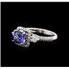 Image 1 : 14KT White Gold 1.11ct Tanzanite and Diamond Ring