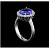 Image 4 : 3.14ct Tanzanite and Diamond Ring - 14KT White Gold
