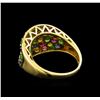 Image 3 : 3.41ctw Multi Gemstone Ring - 9KT Yellow Gold