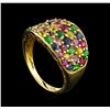 Image 4 : 3.41ctw Multi Gemstone Ring - 9KT Yellow Gold