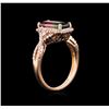 Image 3 : 2.04ct Bi-Color Tourmaline and Diamond Ring - 14KT Rose Gold