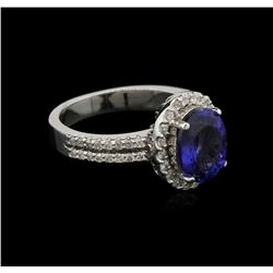 2.81ct Tanzanite and Diamond Ring - 14KT White Gold