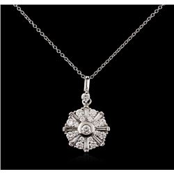 14KT White Gold 1.00ctw Diamond Pendant With Chain