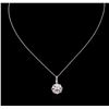 Image 2 : 14KT White Gold 1.00ctw Diamond Pendant With Chain