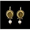 Image 1 : Pearl Earrings - 18KT Yellow Gold