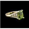 Image 2 : 4.24ct Peridot and Diamond Ring - 14KT Yellow Gold