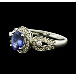 14KT White Gold 1.04ct Tanzanite and Diamond Ring