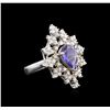 Image 1 : 1.87ct Tanzanite and Diamond Ring - 14KT White Gold